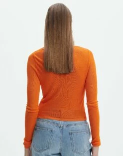 Sheer Long Sleeve Knit Top -Glassons Store rae sheer knit crew neck top youre so golden back kl123547vis