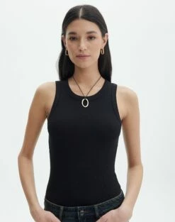 Rib High Neck Bodysuit