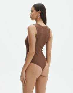 Rib High Neck Bodysuit 31 Rib High Neck Bodysuit -Glassons Store raro razor ribbed bodysuit deep umber back tb116787vis
