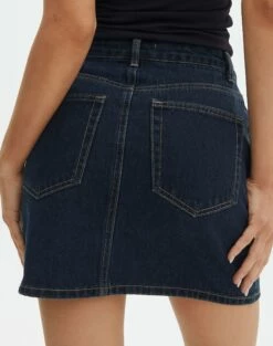 Mid Rise Denim Skirt -Glassons Store remi high rise denim skirt last rodeo indigo back ss145806rdnm