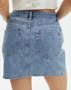 Mid Rise Denim Skirt -Glassons Store remi high rise denim skirt riley vintage wash back ss145806rdnm