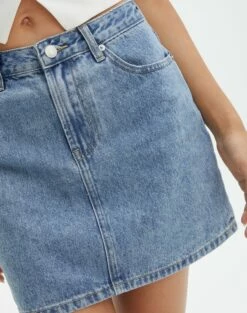 Mid Rise Denim Skirt -Glassons Store remi high rise denim skirt riley vintage wash imageback ss145806rdnm