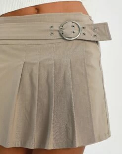 Belted High Waist Pleated Mini Skirt -Glassons Store riggs cargo pleated mini skirt on the rocks imageback ss92078ben