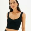 Sweetheart Ruched Cropped Tank -Glassons Store roddi ruched tank black front kv63199rib