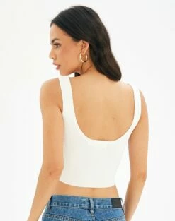Sweetheart Ruched Cropped Tank 31 Sweetheart Ruched Cropped Tank -Glassons Store roddi ruched tank white back kv63199rib