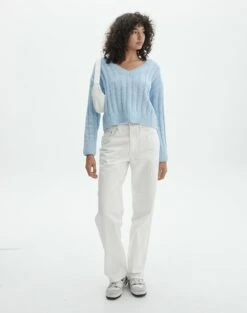 Knitted V Neck Jumper -Glassons Store rowan ribbed v neck icecap full kl124074che