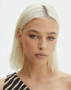 Printed Short Sleeve Top -Glassons Store roxy rectangle hoops goldclear front je144647ear