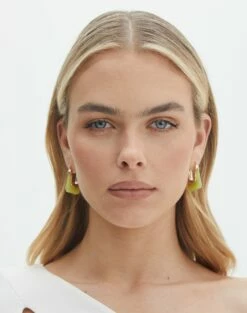 Printed Short Sleeve Top -Glassons Store roxy rectangle hoops goldgreen front je144647ear