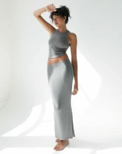 Luxe Lounge Modal Slim-Fit Maxi Skirt 23 Luxe Lounge Modal Slim-Fit Maxi Skirt -Glassons Store ruby modal maxi skirt everythings pine front sl96661mod