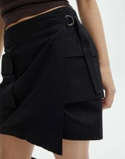 Cargo Wrap Mini Skirt -Glassons Store ryder wrapped mini skirt black imageback ss96421cot