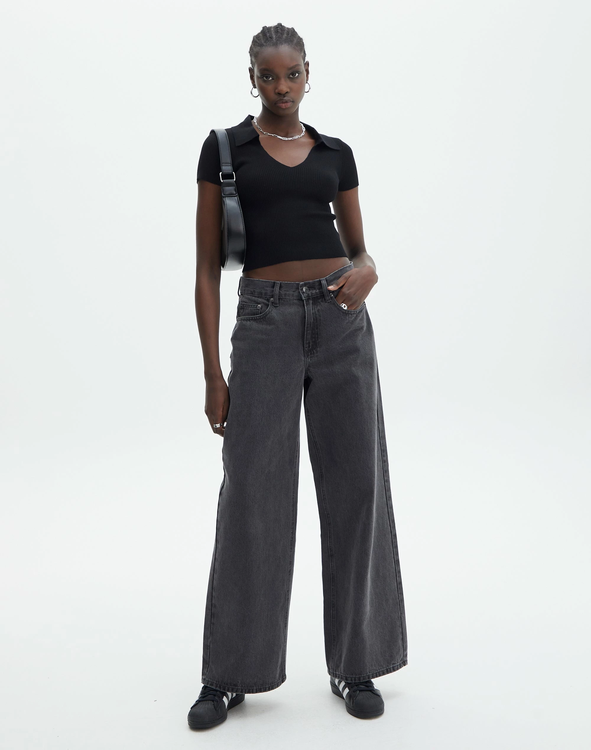 Collared Ribbed Knit Crop Top 4 Collared Ribbed Knit Crop Top - Image 2