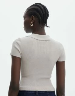 Collared Ribbed Knit Crop Top 29 Collared Ribbed Knit Crop Top -Glassons Store sammie collared dusty mink back ks123930vp