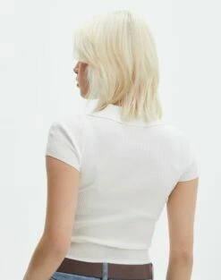 Collared Ribbed Knit Crop Top 34 Collared Ribbed Knit Crop Top -Glassons Store sammie collared milk back ks123930vp