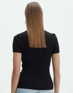 Knit Long Line T-Shirt -Glassons Store saphi short sleeve rib tee black back ks119955vn