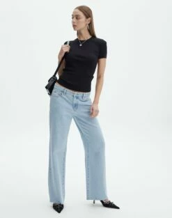 Front Page -Glassons Store saphi short sleeve rib tee black full ks119955vn