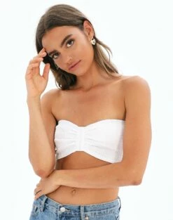 Foldover Zip Tube Top 37 Foldover Zip Tube Top -Glassons Store shelly shirred bandeau white front bv85320cot