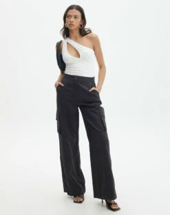 Cargo Straight Leg Pants 24 Cargo Straight Leg Pants -Glassons Store sierra dressy cargo pant black detail pw109154cot