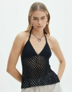 Knit Twist Front Crop Top -Glassons Store sigon open back crochet black front kv127284cro