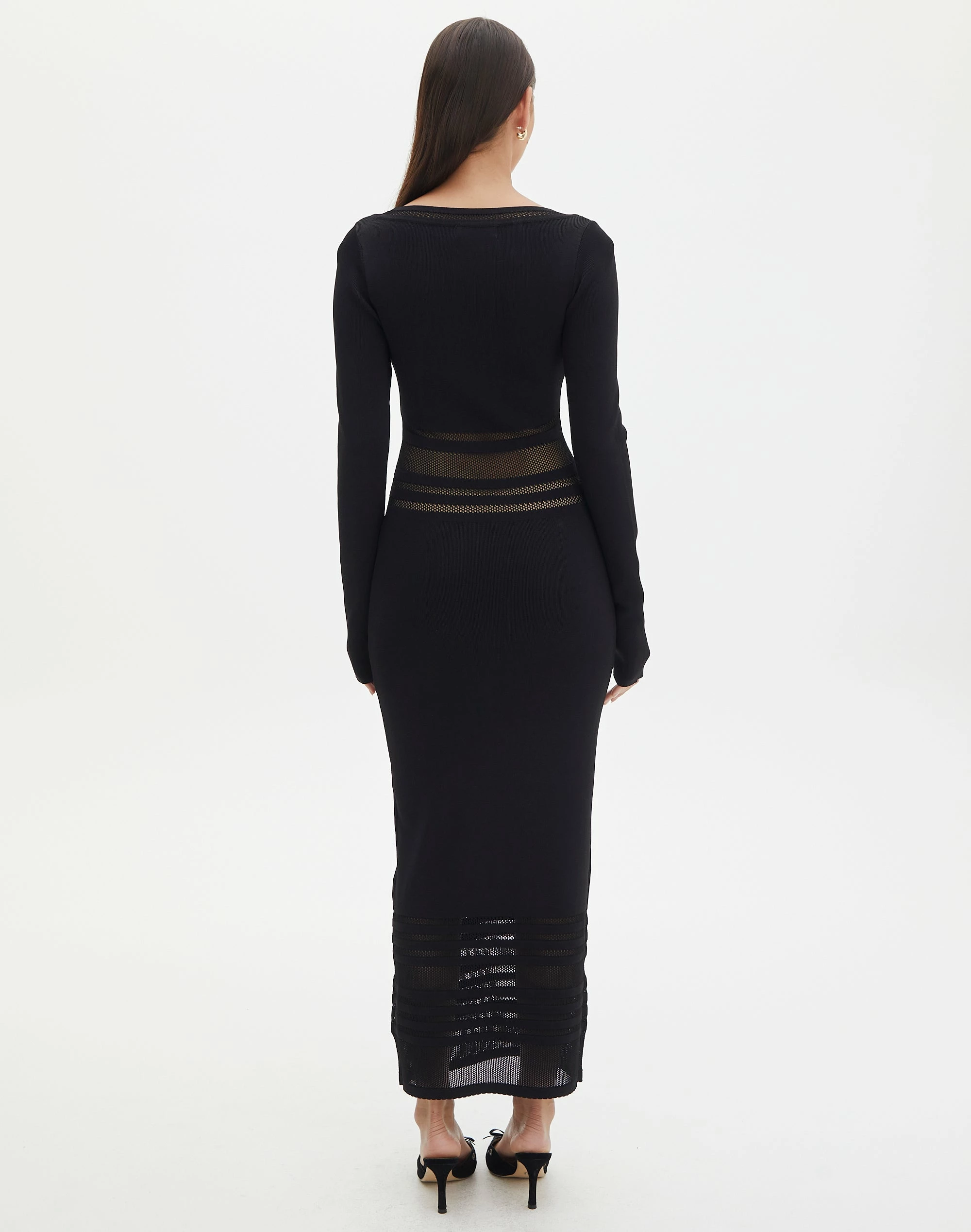 Panelled Knit Long Sleeve Maxi Dress 5 Panelled Knit Long Sleeve Maxi Dress - Image 3