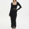 Panelled Knit Long Sleeve Maxi Dress -Glassons Store sinny longsleeve panelled maxi black front kd111216knt