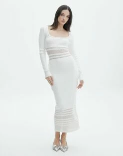 Panelled Knit Long Sleeve Maxi Dress 27 Panelled Knit Long Sleeve Maxi Dress -Glassons Store sinny longsleeve panelled maxi milk front kd111216knt 2