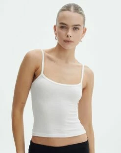 Luxe Lounge Modal Thin Strap Singlet -Glassons Store sisi modal tank milk front tv118176mod