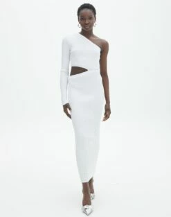 One Shoulder Long Sleeve Maxi Dress -Glassons Store stella one sleeve white full kd129008vn