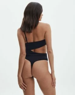 Supersoft One Shoulder Side Cut Out Bodysuit -Glassons Store sully peachy bodysuit black back tb95431pch