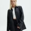 Oversized Faux Leather Double Pocket Shacket 1 Oversized Faux Leather Double Pocket Shacket -Glassons Store sunny pu shacket black front jw73862pu 2