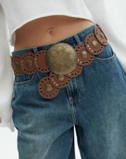 Cropped V Neck Tee -Glassons Store suri circle belt brown front be131016new