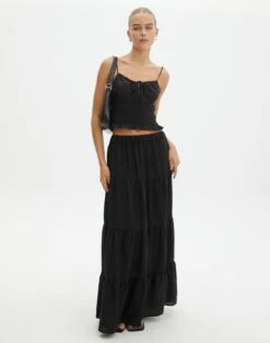 Cargo Wrap Mini Skirt -Glassons Store t boppie tiered linen maxi skirt black front sl120340tlv 2