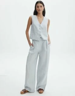 Linen Tailored Vest -Glassons Store t co harley tailored linen pant icecapmilk front pw120209tcd