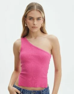One Shoulder Split Side Knit Top -Glassons Store t co mango one shoulder knit lets go party front kv55101tknt