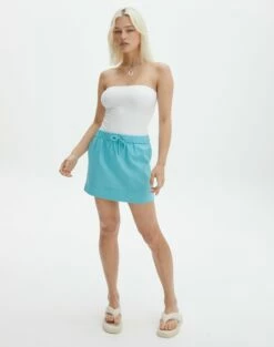 Print Mesh Midi Skirt -Glassons Store t mila tie waist mini skirt electric teal front ss116071tlv 4