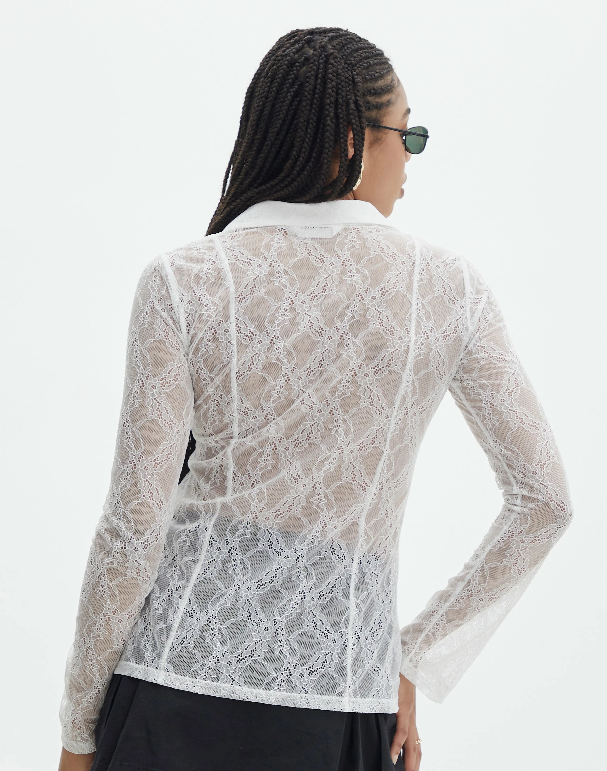 Lace Long Sleeve Button Front Top 11 Lace Long Sleeve Button Front Top - Image 9