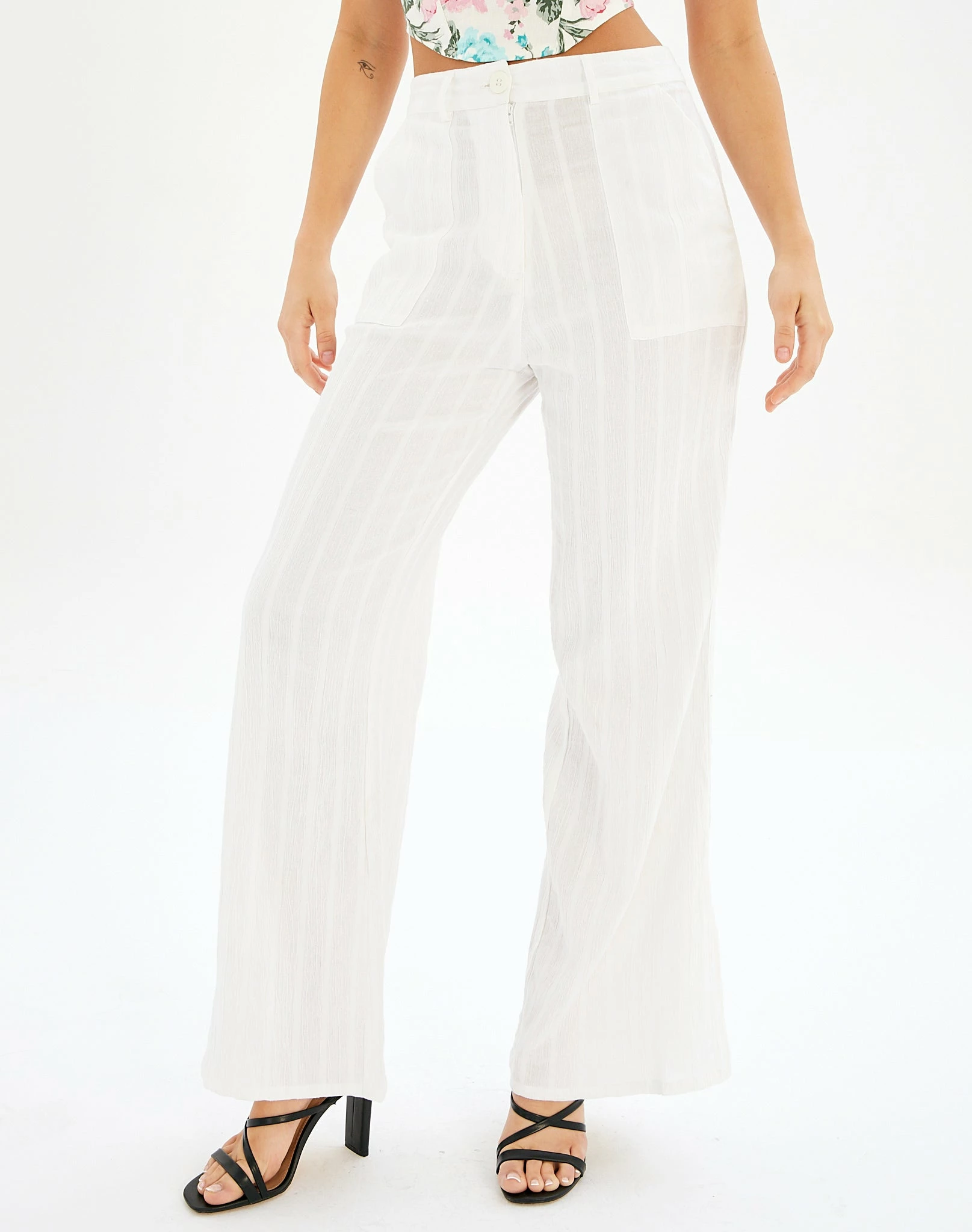 High Rise Tailored Wide Leg Panelled Pant 3 High Rise Tailored Wide Leg Panelled Pant