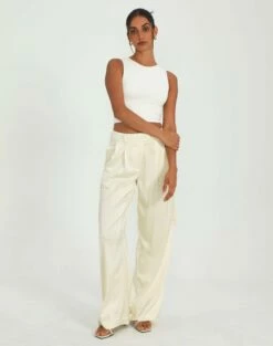 Print Mesh Lettuce Trim Cropped Cami -Glassons Store tally wide leg satin cargo bad to the bone front pw89476sat