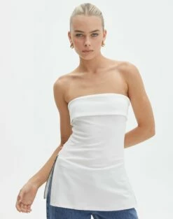 Foldover Zip Tube Top