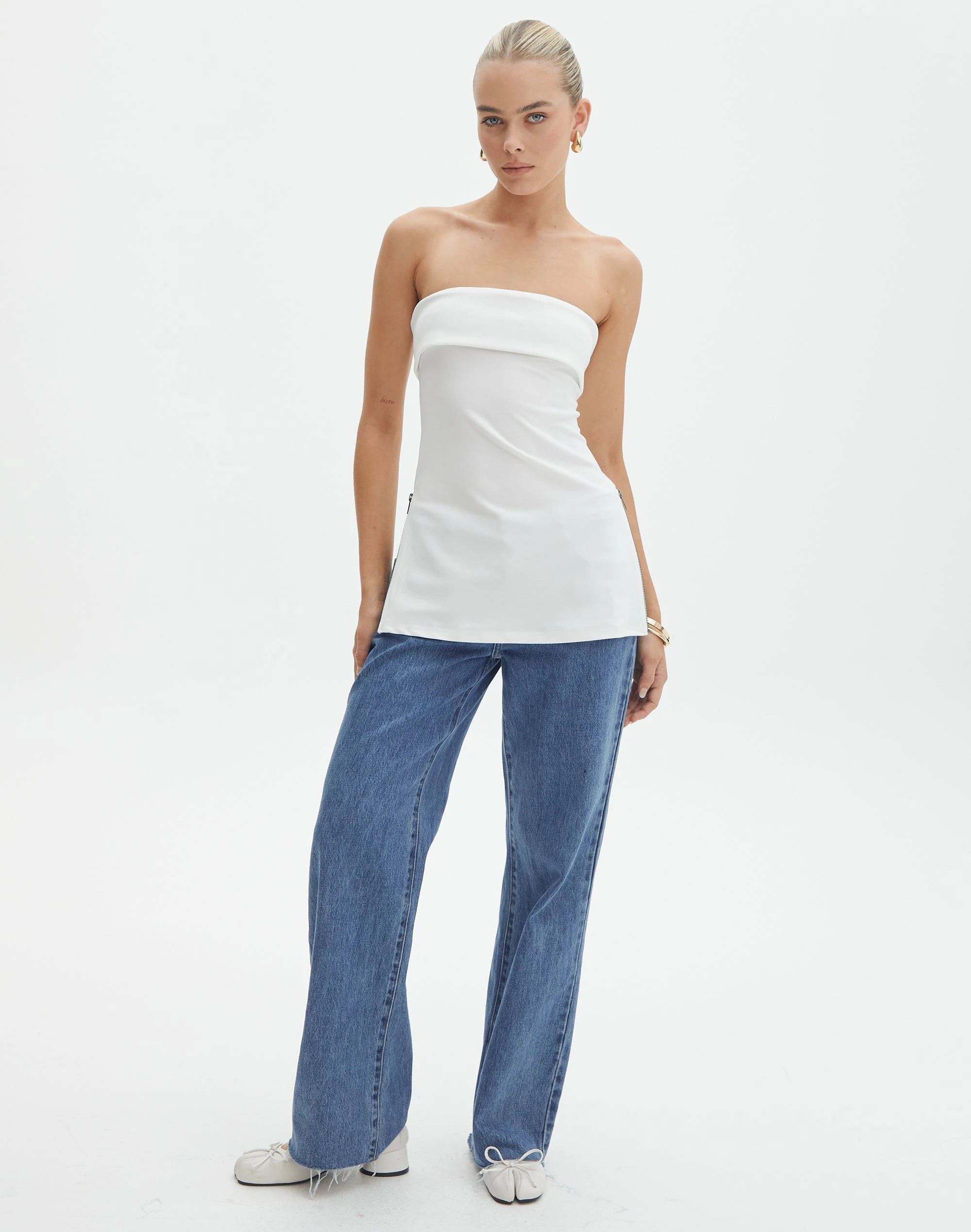 Foldover Zip Tube Top 4 Foldover Zip Tube Top - Image 2