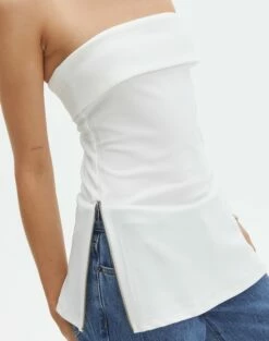 Foldover Zip Tube Top 23 Foldover Zip Tube Top -Glassons Store tatiana fold down side zip tube top milk imageback bv124397pln