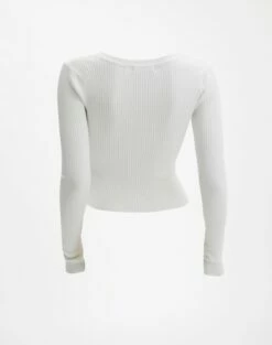 Ribbed V Neck Long Sleeve Knit -Glassons Store vance v neck milk back kl79068vn