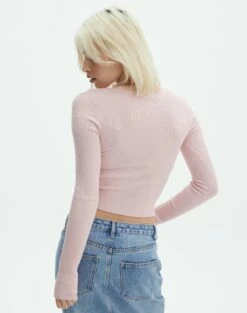 Ribbed V Neck Long Sleeve Knit -Glassons Store vance v neck rose and thorne back kl79068vn