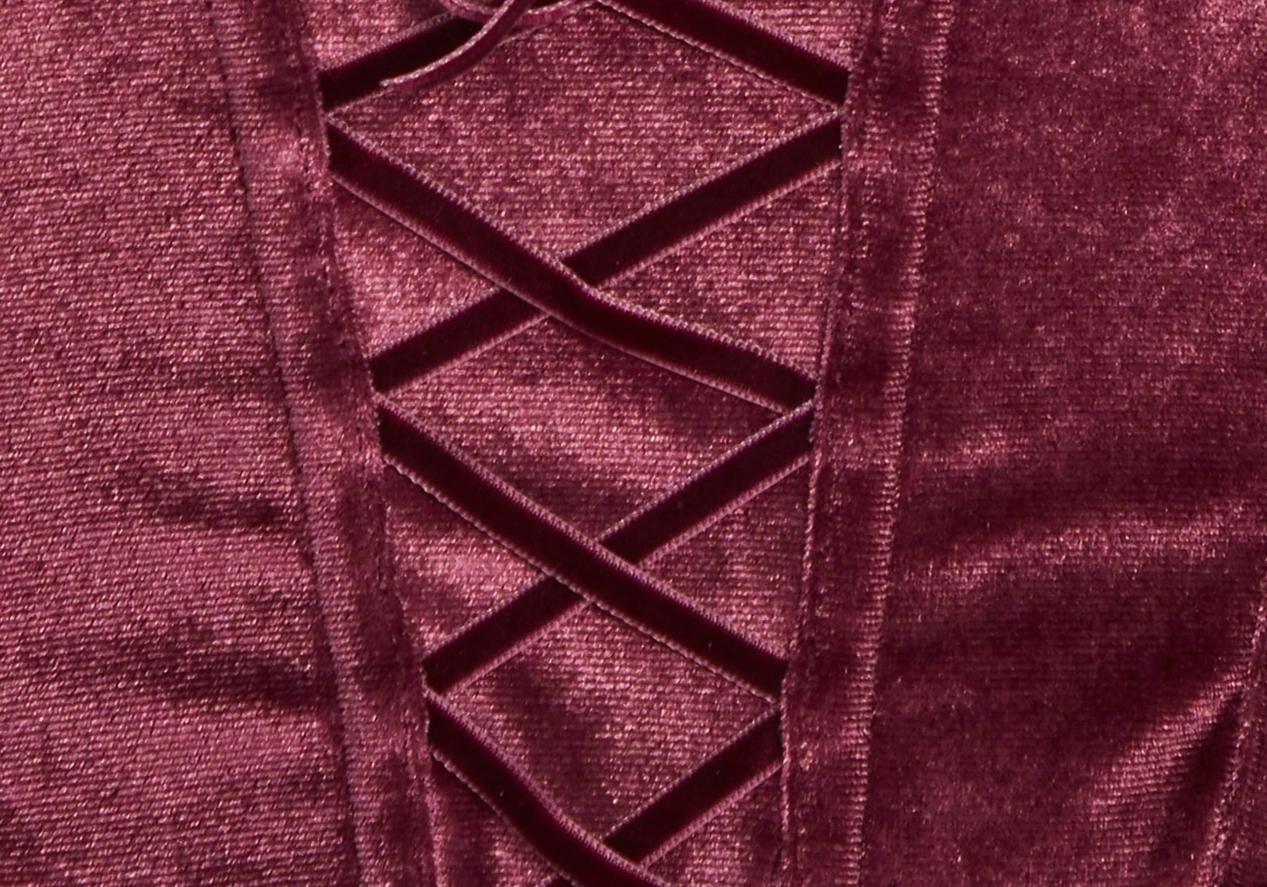 Velvet Tie Front Lace Trim Corset Top 7 Velvet Tie Front Lace Trim Corset Top - Image 5