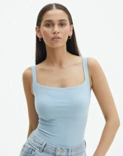 Supersoft Square Neck Bodysuit -Glassons Store veronika square neck bodysuit blue bubble front tb54146pln