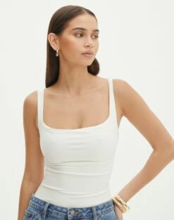 Supersoft Square Neck Bodysuit -Glassons Store veronika square neck bodysuit milk front tb54146pln