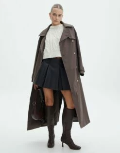 Faux Leather Pleated Mini Skirt