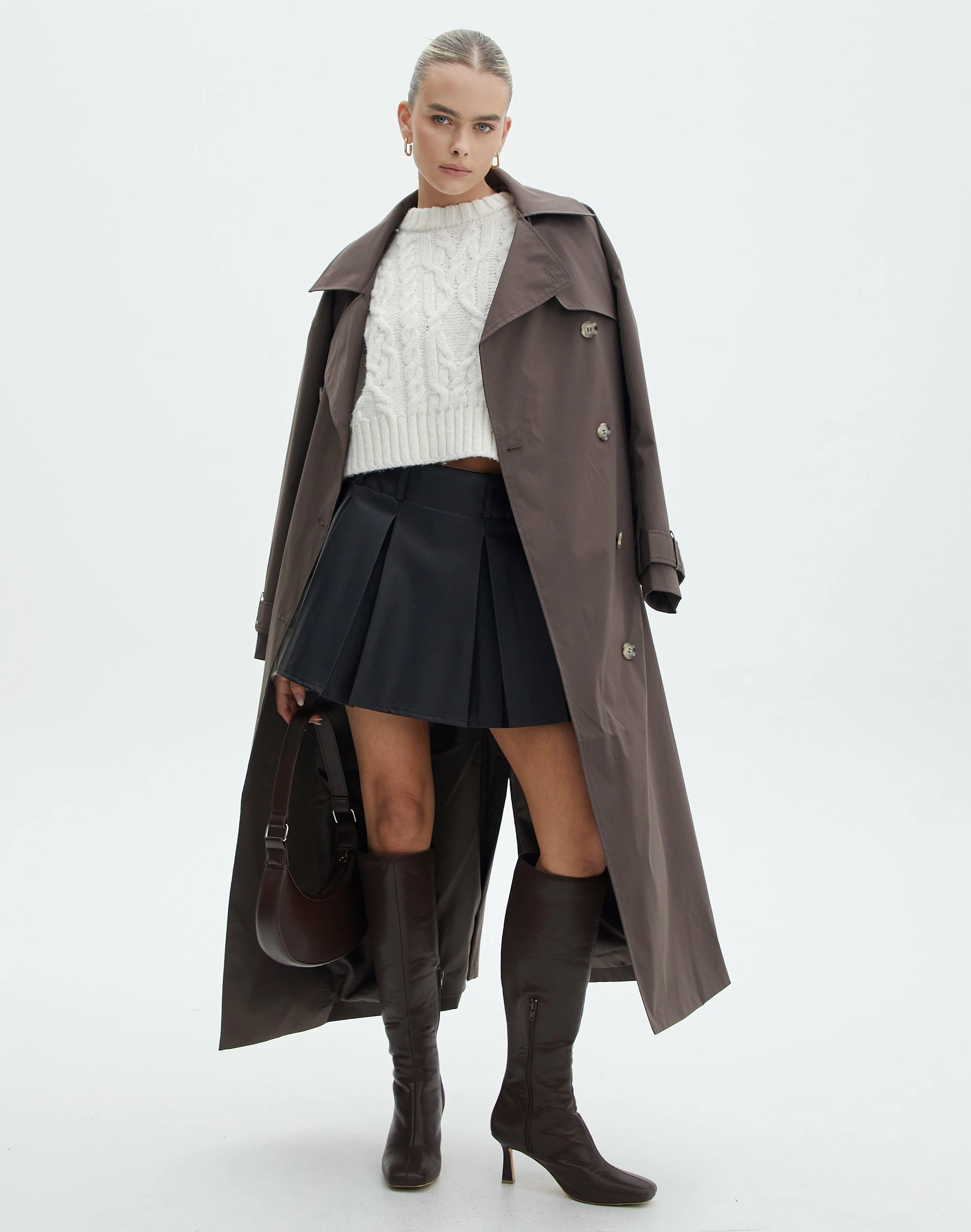 Faux Leather Pleated Mini Skirt 3 Faux Leather Pleated Mini Skirt