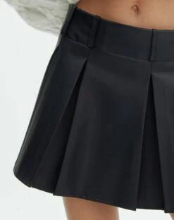 Faux Leather Pleated Mini Skirt 23 Faux Leather Pleated Mini Skirt -Glassons Store violet pleated pu mini skirt black imageback ss102476pu