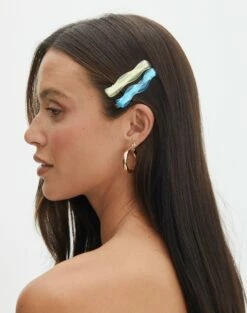 Supersoft One Shoulder Bodysuit -Glassons Store wavy 2 pack hair clip greenblue front ha151155clp