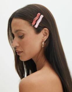 Supersoft One Shoulder Bodysuit -Glassons Store wavy 2 pack hair clip pinkred front ha151155clp